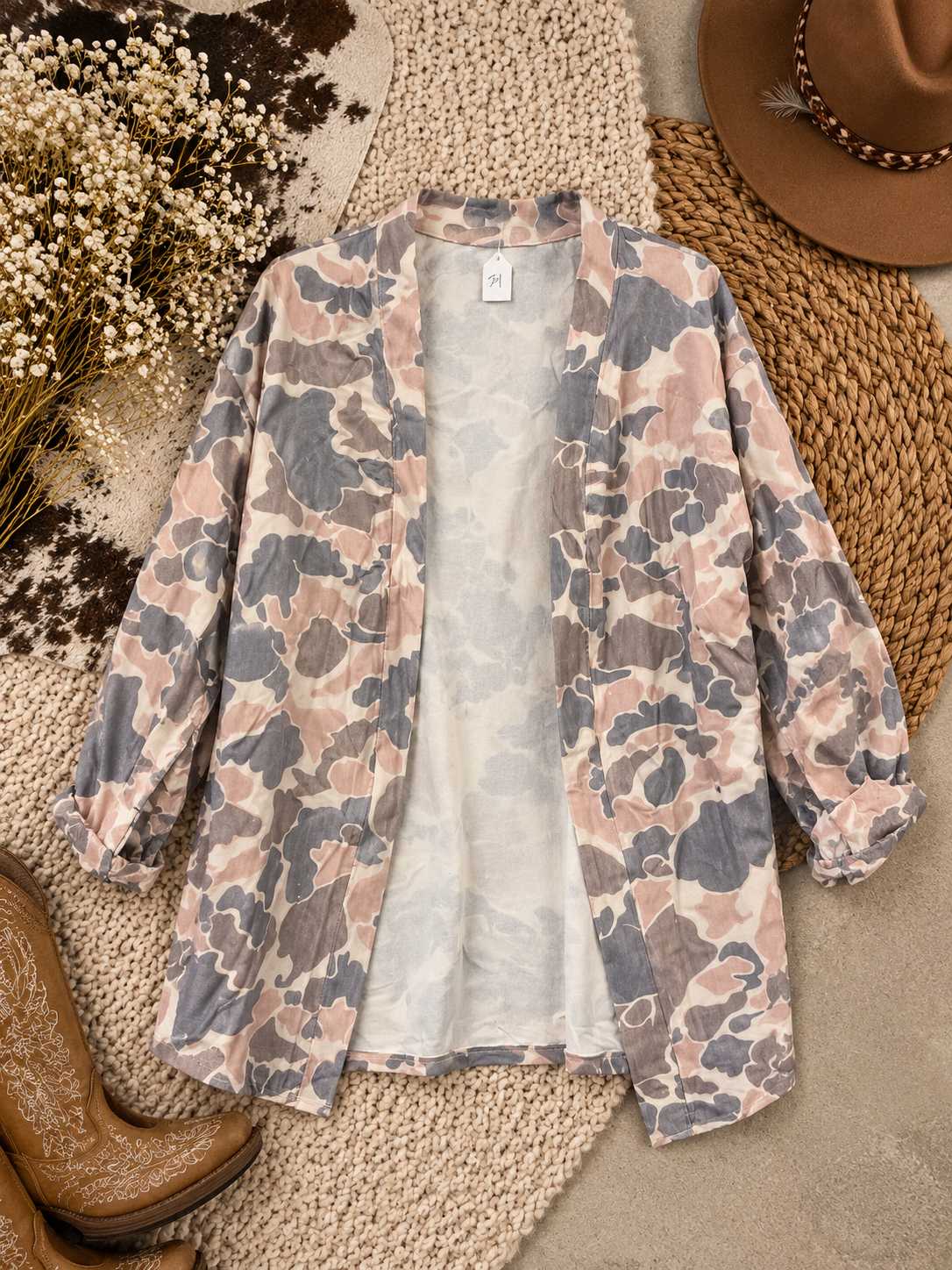 Light camo cardigan