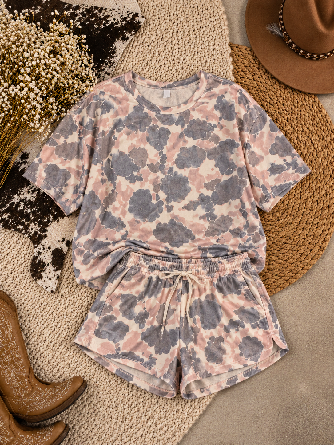 Blush Camo short set