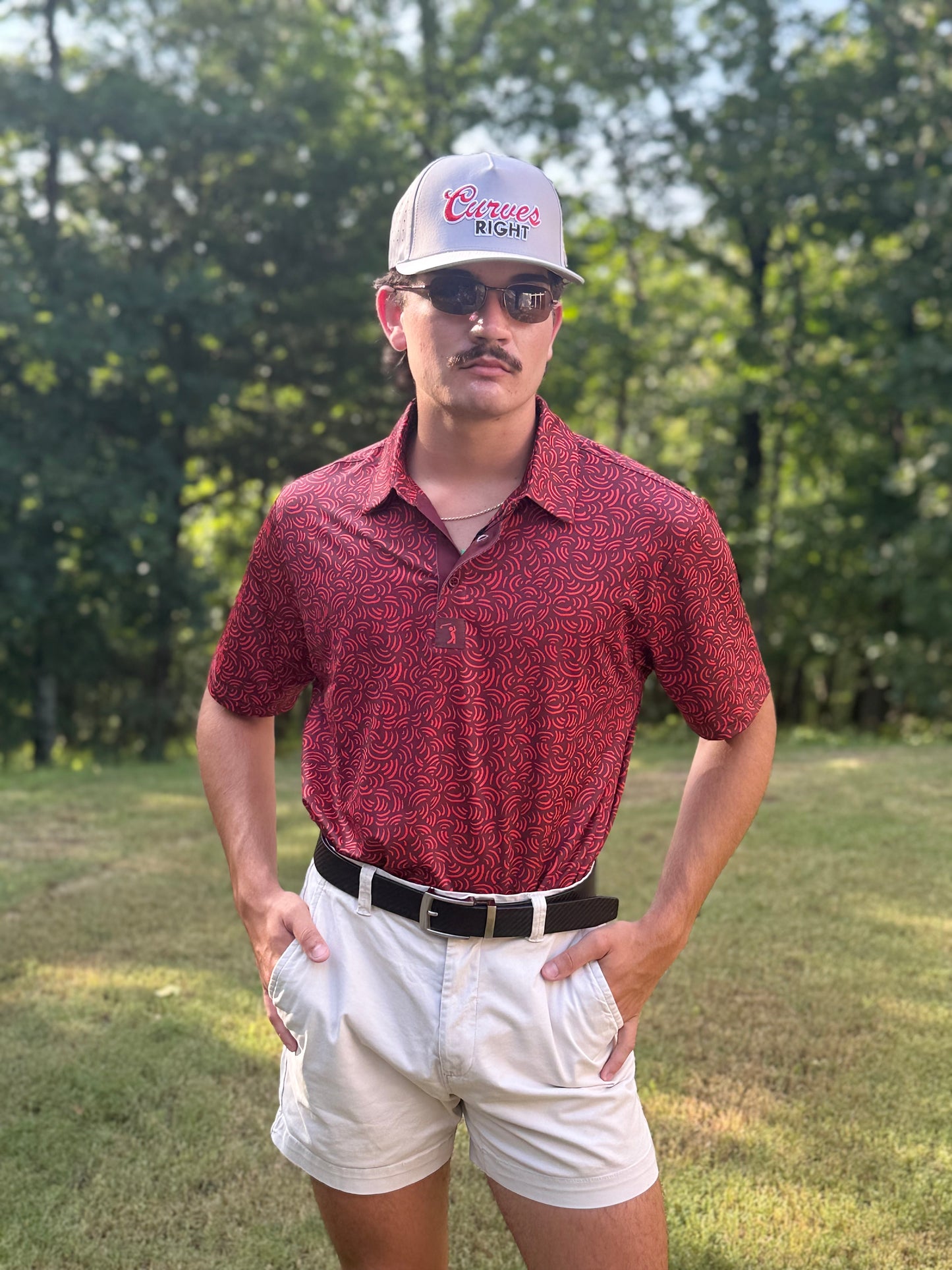 Red Rolo Printed Polo Shirt