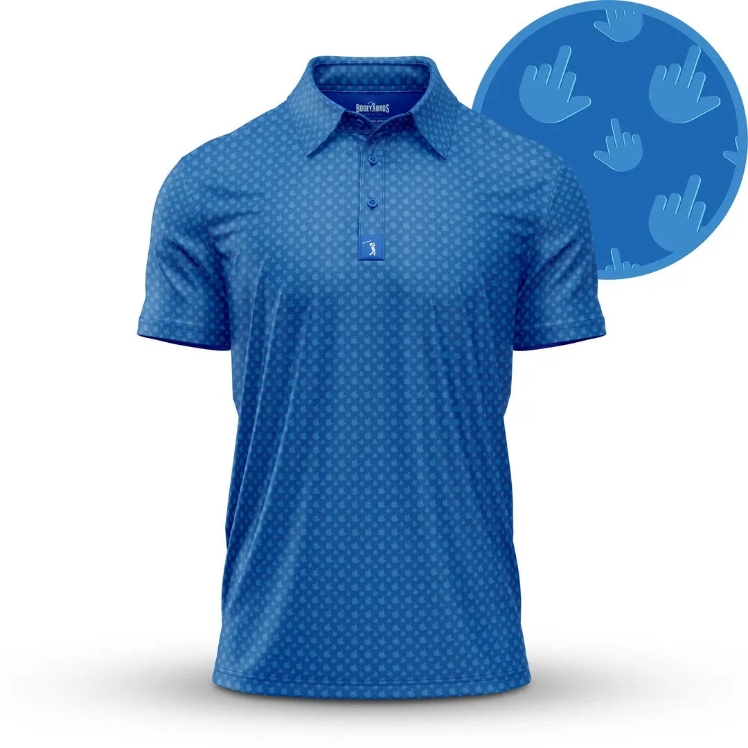 Flip a Bird Blue Golf Shirt