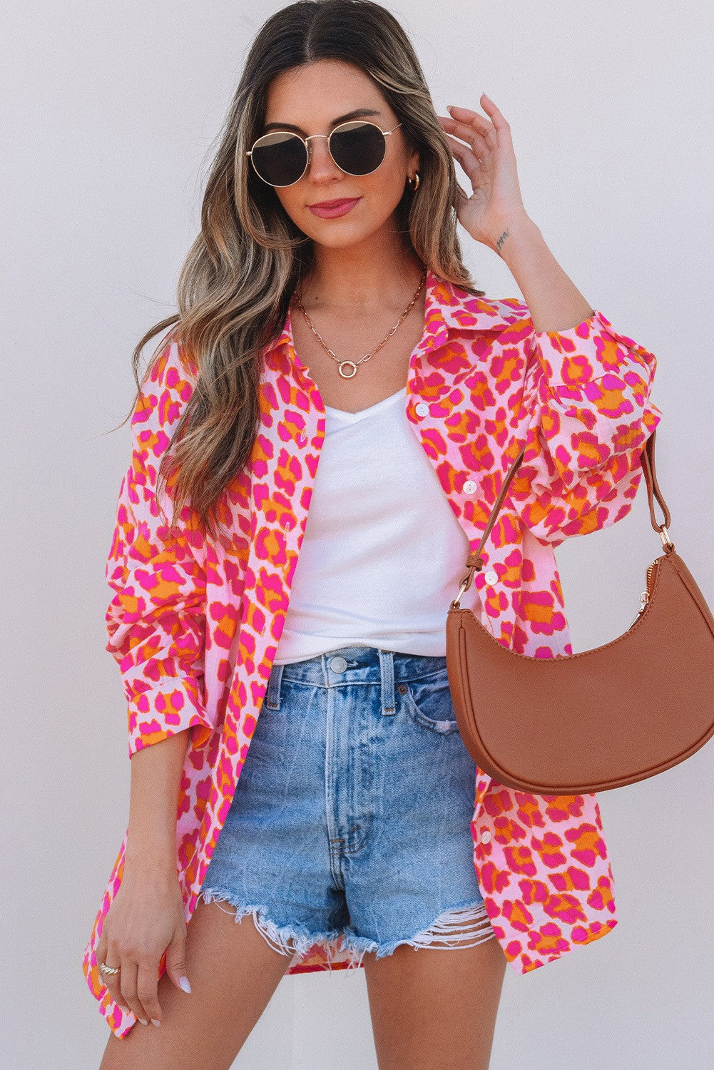 Leopard Printed Button Up Shirt