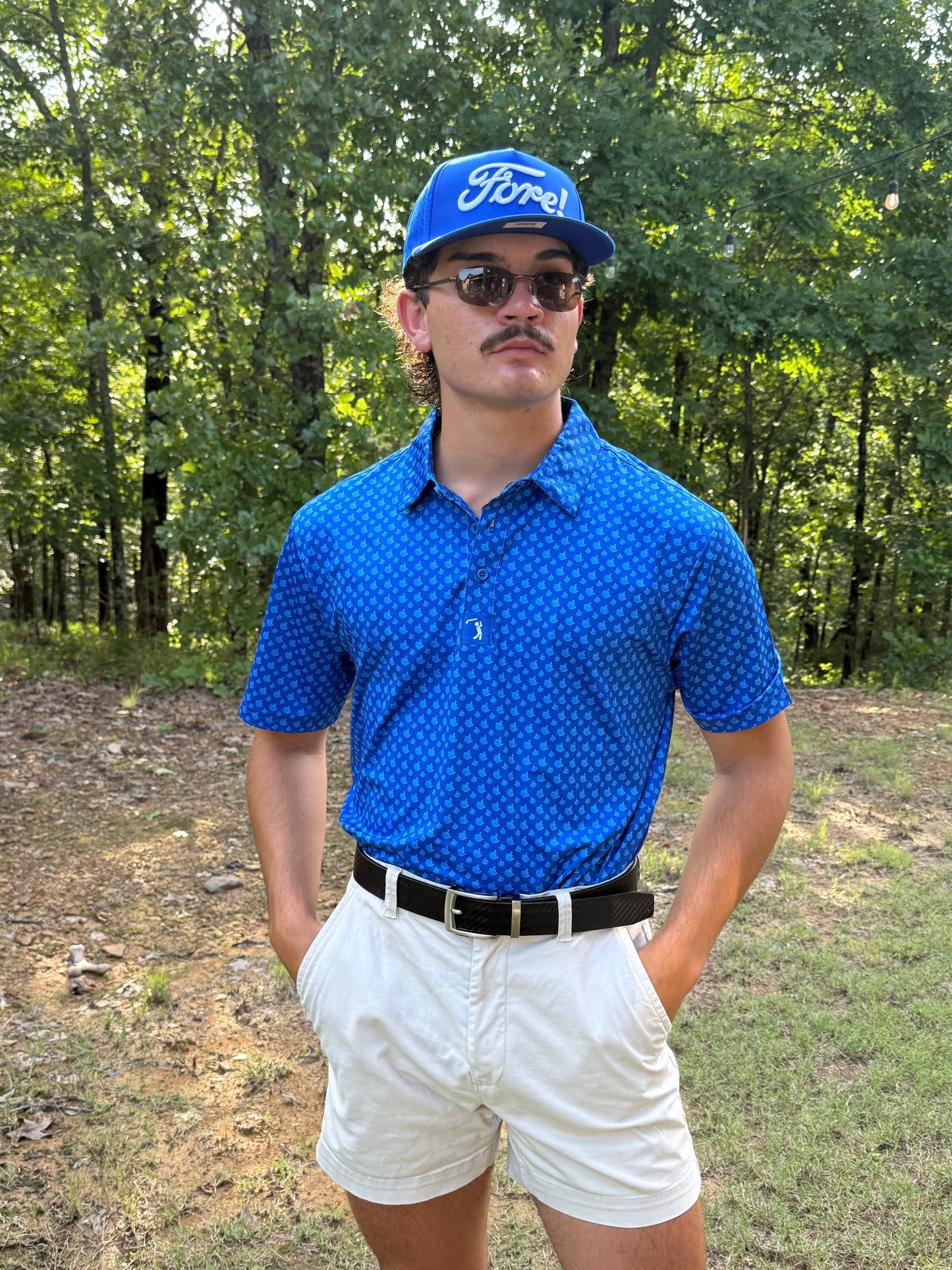 Flip a Bird Blue Golf Shirt