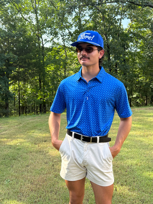 Flip a Bird Blue Golf Shirt