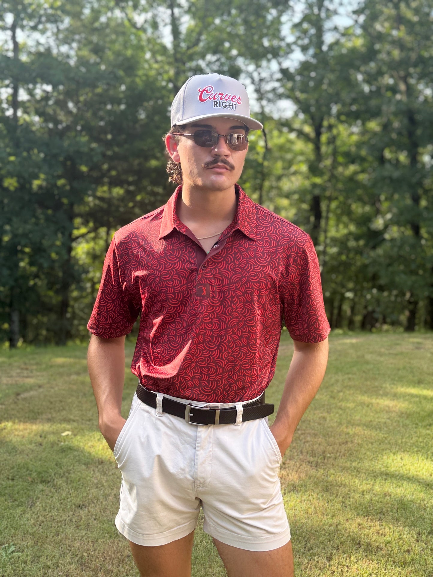 Red Rolo Printed Polo Shirt