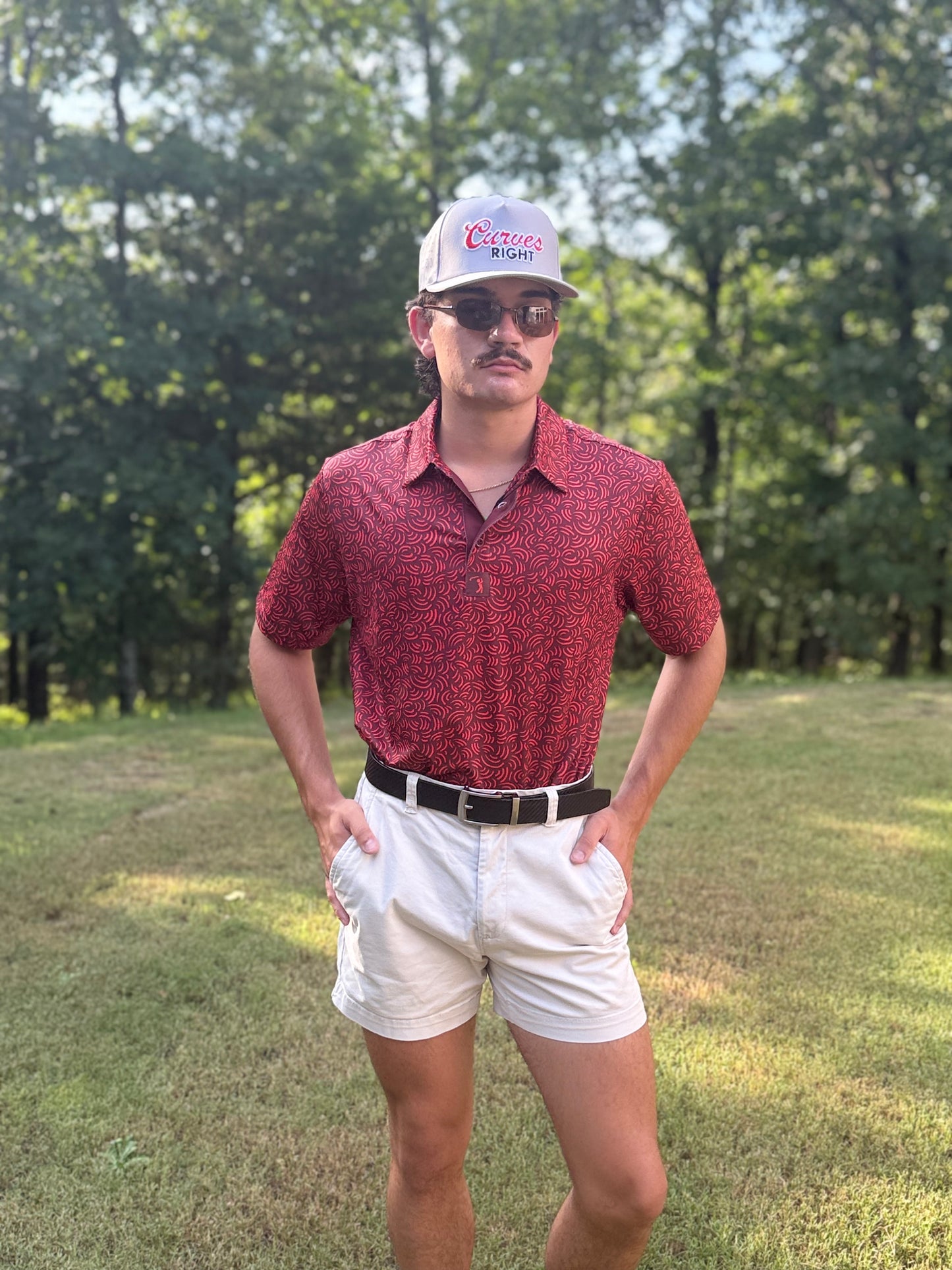 Red Rolo Printed Polo Shirt