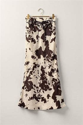 Cow Print Midi Skirt