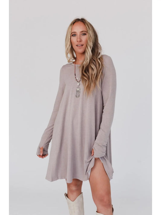 Long Sleeve Crewneck Dress